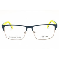 Guess GU50131 091 Men's Rectangular Eyeglasses in Blue Metal with Full Rim Frame ,
