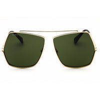 Max Mara MM0006 08A Women's Oversized Sunglasses in Shiny Gunmetal Metal Full Rim ,