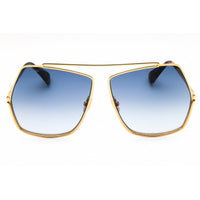 Max Mara MM0006 30W Women's Oversized Sunglasses in Shiny Deep Gold Metal Full Rim ,