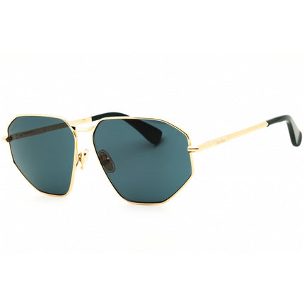 Max Mara MM0143 30N Women's Shiny Deep Gold Metal Full Rim Oval Shape Sunglasses ,