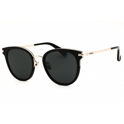 Max Mara MM0149-K 01A Women's Shiny Black Metal Full Rim Frame Round Shape Sunglasses ,