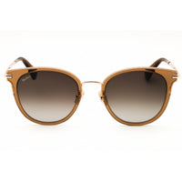 Max Mara MM0149-K 45F Women's Shiny Light Brown Metal Full Rim Round Shape Sunglasses ,