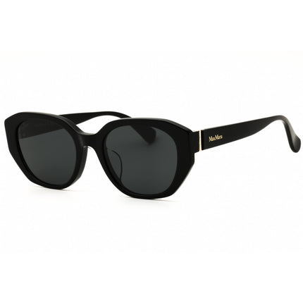 Max Mara MM0156-K 01A Women's Shiny Black Acetate Full Rim Oval Shape Sunglasses ,