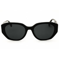Max Mara MM0156-K 01A Women's Shiny Black Acetate Full Rim Oval Shape Sunglasses ,
