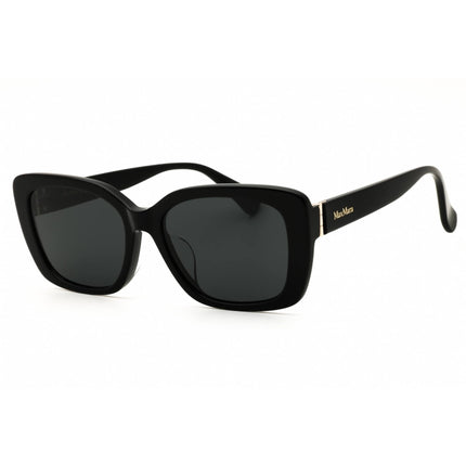 Max Mara MM0158-K 01A Women's Shiny Black Acetate Full Rim Rectangular Sunglasses ,
