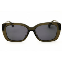 Max Mara MM0158-K 96A Women's Shiny Dark Green Acetate Full Rim Rectangular Sunglasses ,