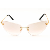 Versace 0VE2281 10028Z Women's Gold Metal Rimless Frame Cat Eye Shape Sunglasses ,