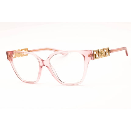 Versace 0VE3358B 5472 Women's Transparent Pink Acetate Full Rim Rectangular Eyeglasses ,