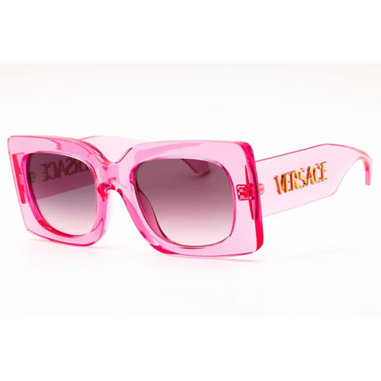 Versace 0VE4496U 53705M Women's Transparent Pink Acetate Rectangular Sunglasses ,