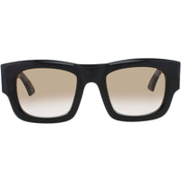 Bugatti 48M BK Unisex Sunglasses in Black/Sterling Silver Acetate/Metal Cat Eye Frame ,