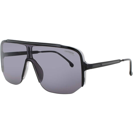 Carrera 1060/S 08A/IR Unisex Black/Grey Acetate Half Rim Frame Shield Sunglasses ,