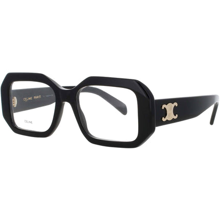 Celine CL50155I 001 Men's Eyeglasses in Shiny Black Acetate Geometric Full Rim Frame ,