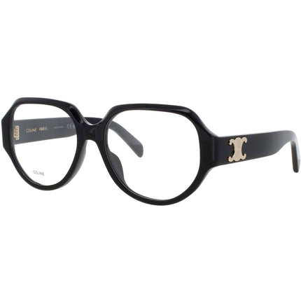Celine CL50165I 001 Men's Eyeglasses in Shiny Black Acetate Oval Shape Full Rim Frame ,