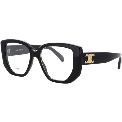 Celine CL50146I 001 Women's Shiny Black Acetate Full Rim Frame Oversized Eyeglasses ,