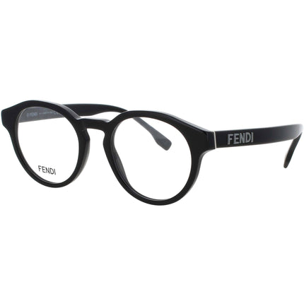 Fendi FE50130I 001 Men's Eyeglasses in Shiny Black Acetate Oval Shape Full Rim Frame ,