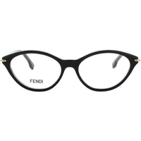 Fendi FE50126I 001 Women's Shiny Black Acetate Full Rim Frame Oval Shape Eyeglasses ,
