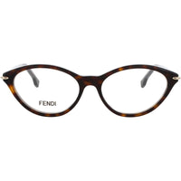 Fendi FE50126I 052 Women's Dark Havana Acetate Full Rim Frame Oval Shape Eyeglasses ,