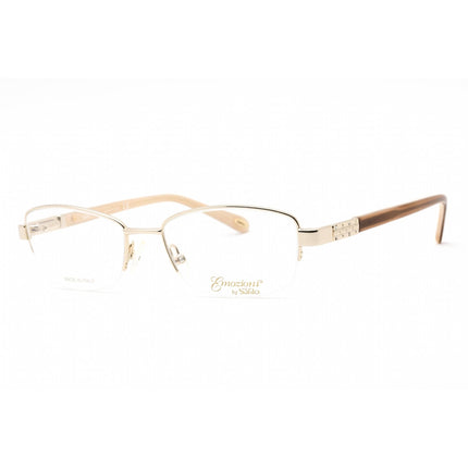 Emozioni Women's Eyeglasses - Light Gold Rectangular Frame Clear Lens | 4381 03YG 00 ,