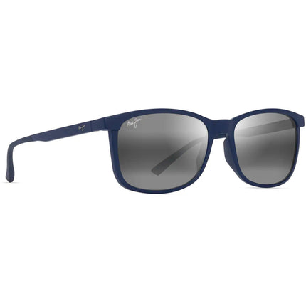 Maui Jim MJ0672S-003 Hulili Polarized Rectangular Sunglasses Matte Blue Frame ,