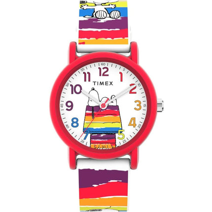 Timex TW2V77700JT Peanuts Snoopy Unisex Quartz Watch, 36mm, Silicone Strap ,