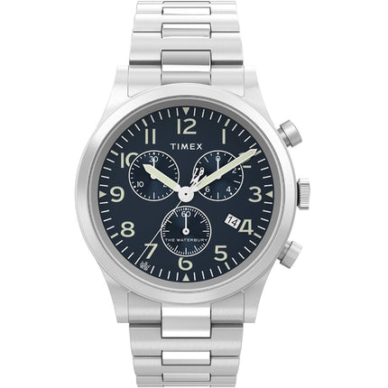 Timex TW2W48200VQ Waterbury Traditional Chronograph Men's 42mm Blue Dial Watch ,