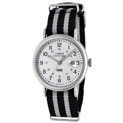 Timex TW2W86300VQ Weekender Men's 40mm White Dial Fabric Strap Watch ,