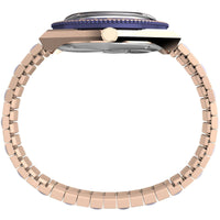 Timex TW2W87700VQ Q Women's 36mm Rose Gold-Tone Stainless Steel Watch, Purple Dial ,
