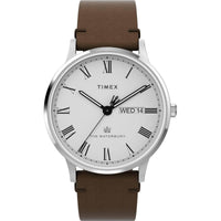 Timex Waterbury Classic TW2Y51900VQ Men's Quartz Watch 40mm White Dial Leather Strap ,