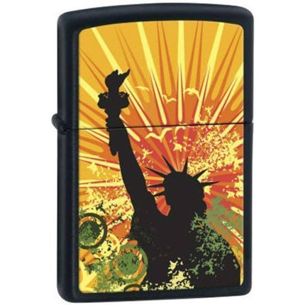 Zippo 24822 Statue of Liberty Black Matte Windproof Pocket Lighter ,
