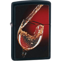 Zippo 28179 Glass of Wine Black Matte Windproof Pocket Lighter ,