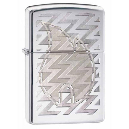 Zippo 28811 Holographic Z High Polish Chrome Windproof Refillable Metal Lighter ,