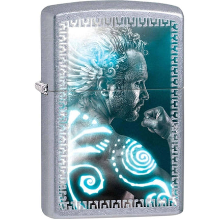 Zippo 28878 Mythical Man Design Street Chrome Windproof Refillable Metal Lighter ,