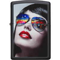 Zippo 29090 City Reflection Sunglasses Design Black Matte Windproof Refillable Lighter ,