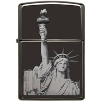 Zippo 29437 Statue of Liberty Black High Polish Windproof Refillable Brass Lighter ,