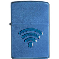 Zippo 29716 WiFi Stamp 3D Design Cerulean Blue Windproof Refillable Lighter ,