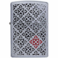 Zippo 29720 Fancy Black Red Design Street Chrome Windproof Refillable Lighter ,