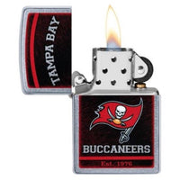 Zippo 29961 NFL Tampa Bay Buccaneers Street Chrome Windproof Refillable Lighter ,