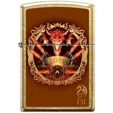 Zippo 46408 Dragon Fire Design Windproof Pocket Lighter - Refillable All-Metal ,