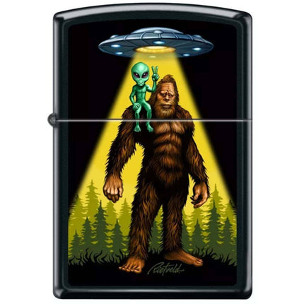 Zippo 46416 Rick Rietveld Bigfoot Alien Design Black Matte Windproof Pocket Lighter ,