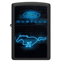 Zippo 48404 Ford Mustang Windproof Pocket Lighter, Black Matte, Made in USA ,