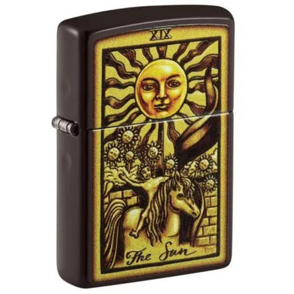 Zippo 48452 The Sun Tarot Card Windproof Pocket Lighter, Brown, Made in USA ,