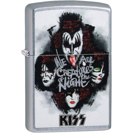 Zippo 49018 KISS Creatures of the Night Windproof Pocket Lighter, Silver ,