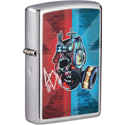 Zippo 49242 Watch Dogs Legion Windproof Pocket Lighter, Satin Chrome ,