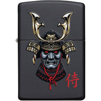 Zippo 49259 Samurai Helmet Design Windproof Pocket Lighter, Black Matte ,