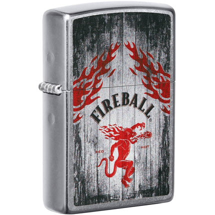 Zippo 49542 Fireball Whisky Windproof Pocket Lighter, Street Chrome ,