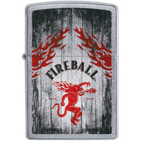Zippo 49542 Fireball Whisky Windproof Pocket Lighter, Street Chrome ,