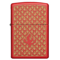 Zippo 49573 Red Flame Pattern Windproof Pocket Lighter, Made in USA ,