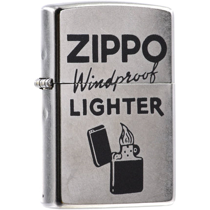 Zippo 49592 Windproof Design Pocket Lighter, Street Chrome, USA ,