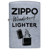 Zippo 49592 Windproof Design Pocket Lighter, Street Chrome, USA ,