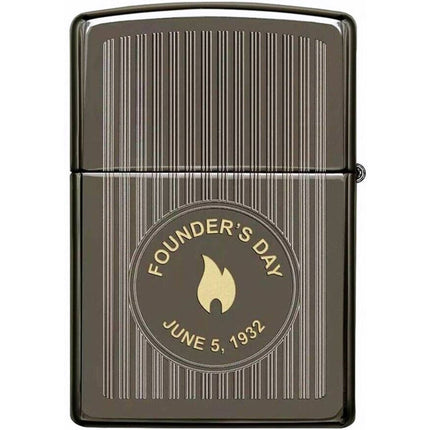 Zippo 49629 Founders Day Signet Ring Windproof Lighter, Black Ice ,